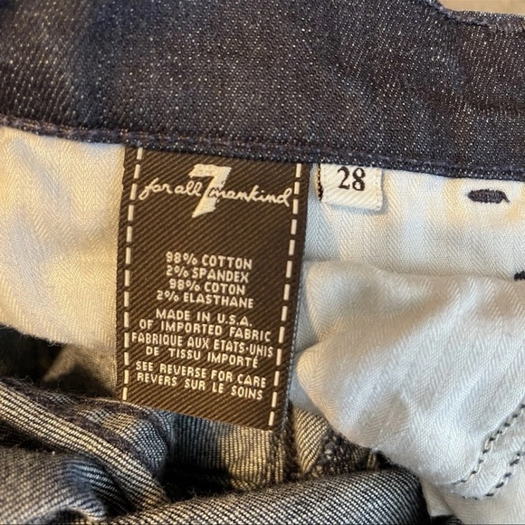 7 For all Mankind Low Rise Bootcut Jeans Women's 28 Dark Wash Denim Solid - Picture 7 of 7
